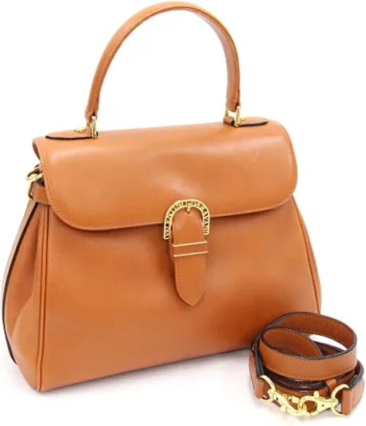 Valentino Vintage Pre-owned Leather handbags Oranje Dames