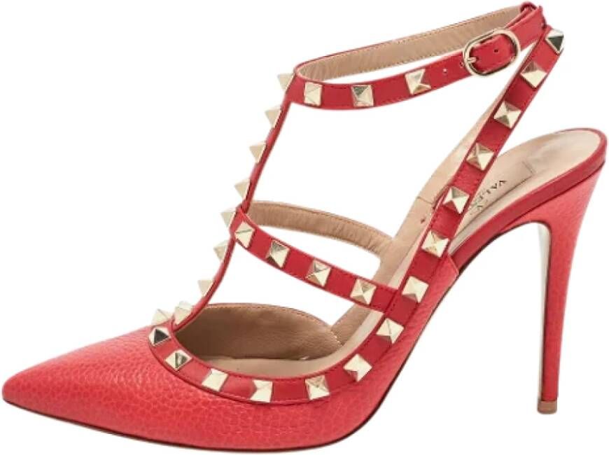 Valentino Vintage Pre-owned Leather heels Rood Dames