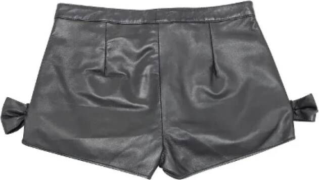 Valentino Vintage Pre-owned Leather Shorts Zwart Dames