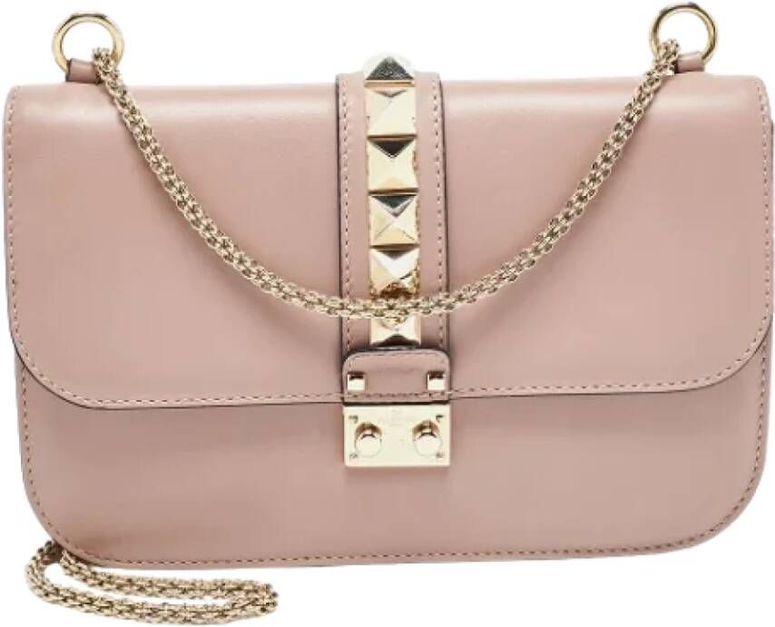 Valentino Vintage Pre-owned Leather shoulder-bags Beige Dames