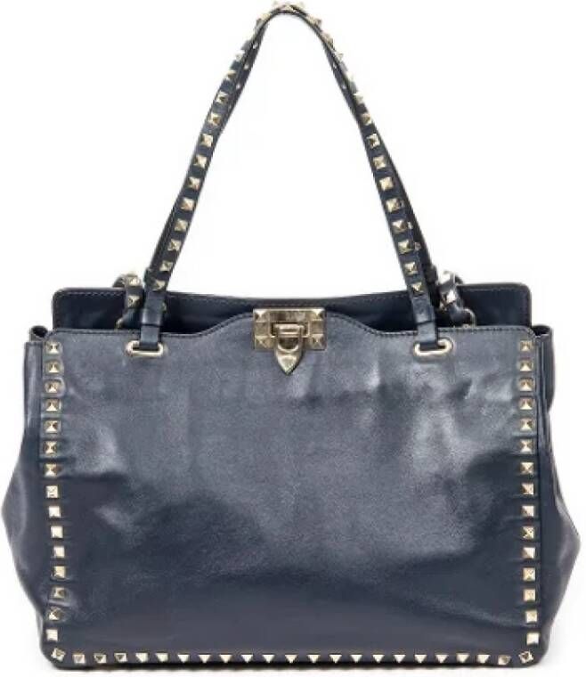Valentino Vintage Pre-owned Leather shoulder-bags Blauw Dames