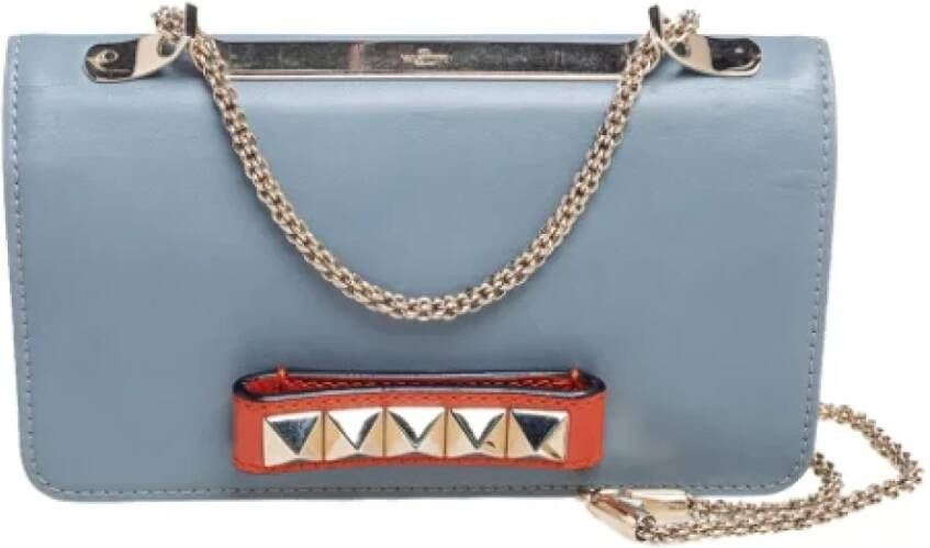 Valentino Vintage Pre-owned Leather shoulder-bags Blauw Dames