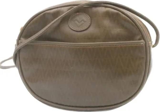 Valentino Vintage Pre-owned Leather shoulder-bags Bruin Dames