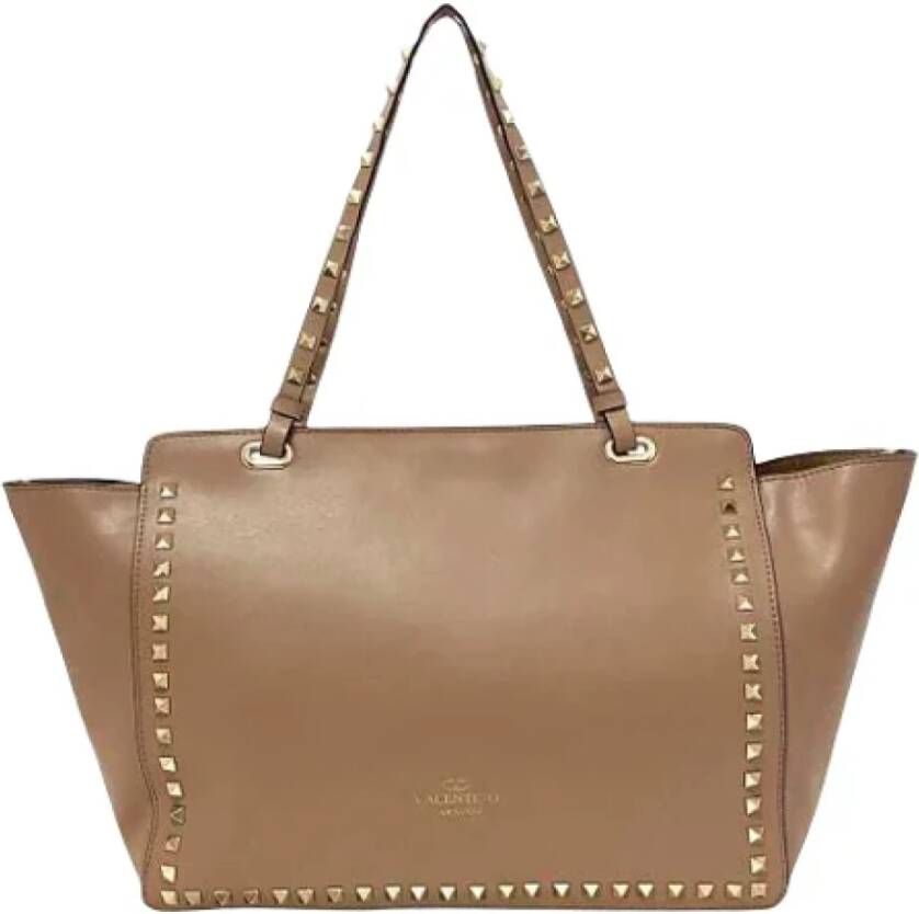 Valentino Vintage Pre-owned Leather shoulder-bags Bruin Dames