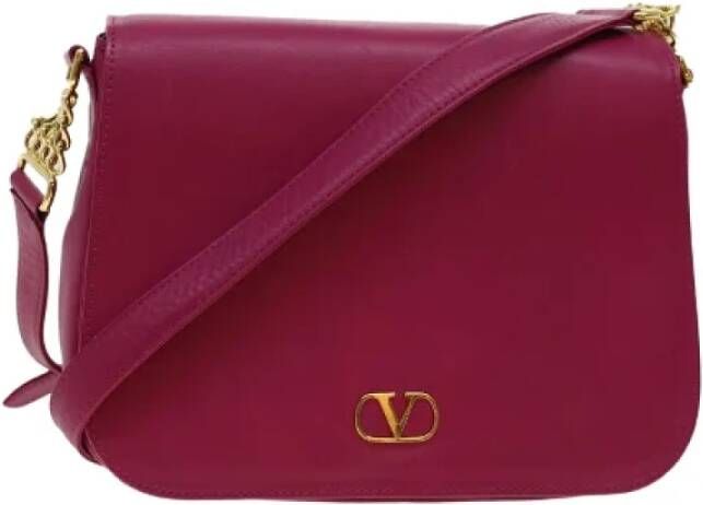 Valentino Vintage Pre-owned Leather shoulder-bags Roze Dames