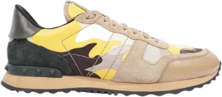Valentino Vintage Pre-owned Leather sneakers Beige Heren
