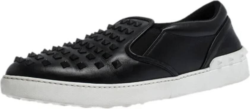Valentino Vintage Pre-owned Leather sneakers Zwart Heren