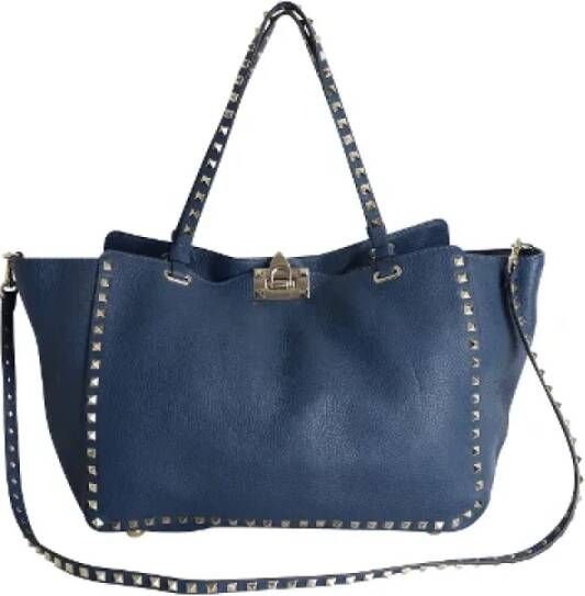 Valentino Vintage Pre-owned Leather totes Blauw Dames