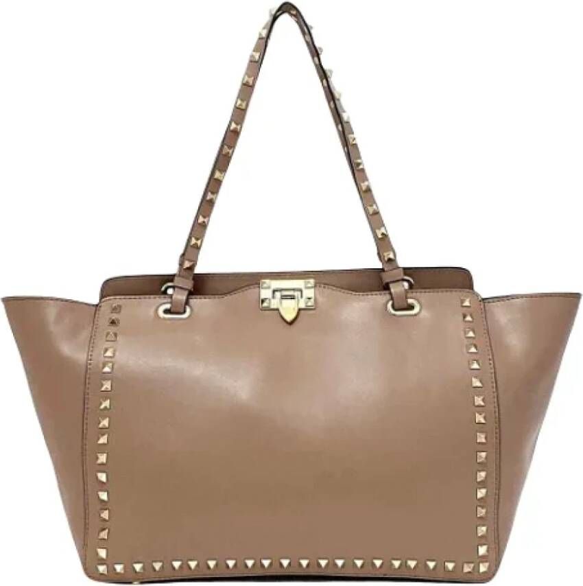 Valentino Vintage Pre-owned Leather totes Bruin Dames