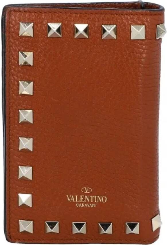Valentino Vintage Pre-owned Leather wallets Bruin Dames