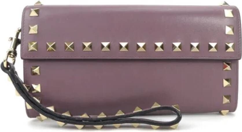 Valentino Vintage Pre-owned Leather wallets Purple Dames
