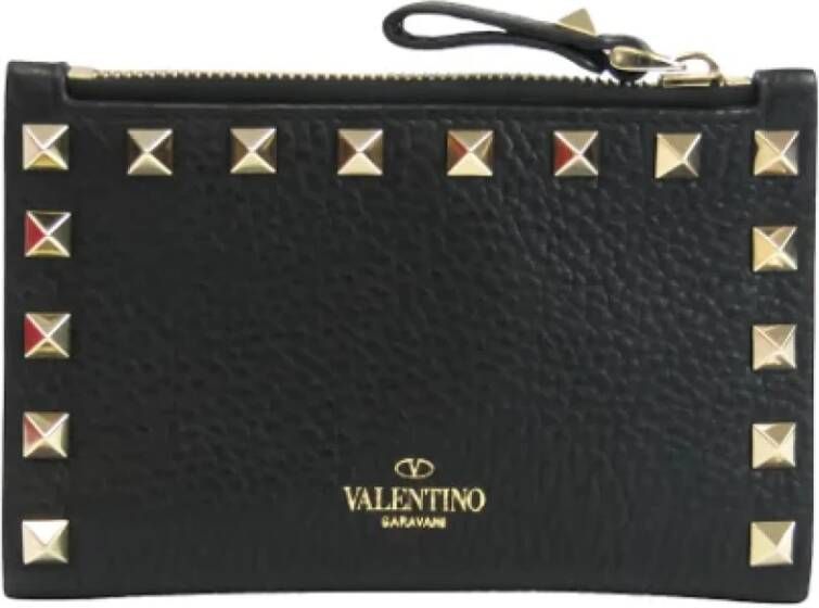 Valentino Vintage Pre-owned Leather wallets Zwart Dames