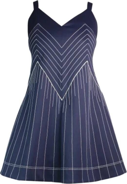 Valentino Vintage Pre-owned Polyester dresses Blauw Dames