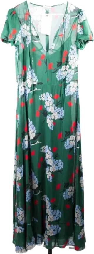 Valentino Vintage Pre-owned Silk dresses Groen Dames