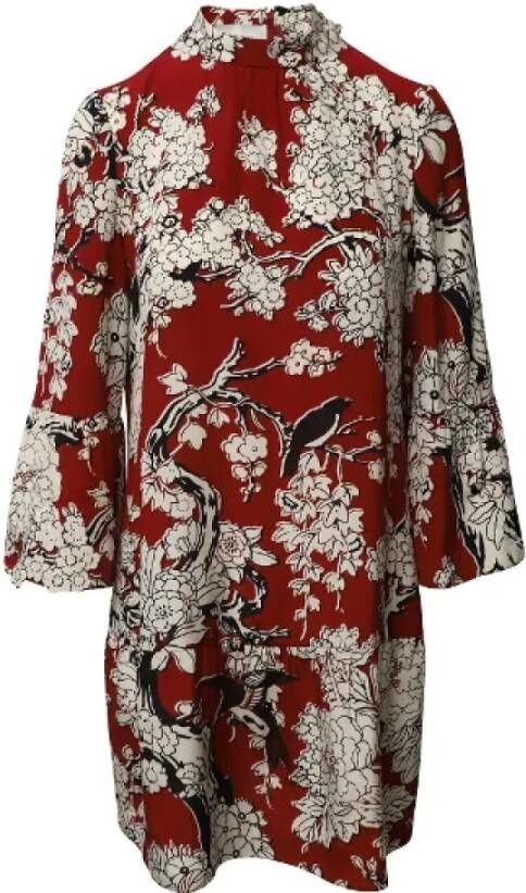 Valentino Vintage Pre-owned Silk dresses Rood Dames