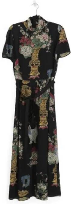 Valentino Vintage Pre-owned Silk dresses Zwart Dames