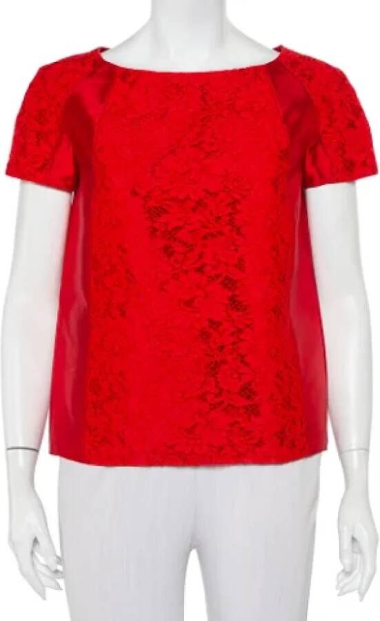 Valentino Vintage Pre-owned Silk tops Rood Dames