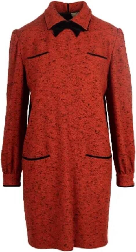 Valentino Vintage Pre-owned Wool dresses Rood Dames