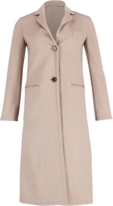 Valentino Vintage Pre-owned Wool outerwear Beige Dames