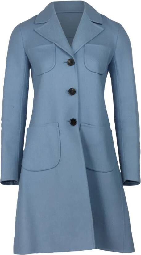 Valentino Vintage Tweedehands trench jas in kasjmier Blauw Dames