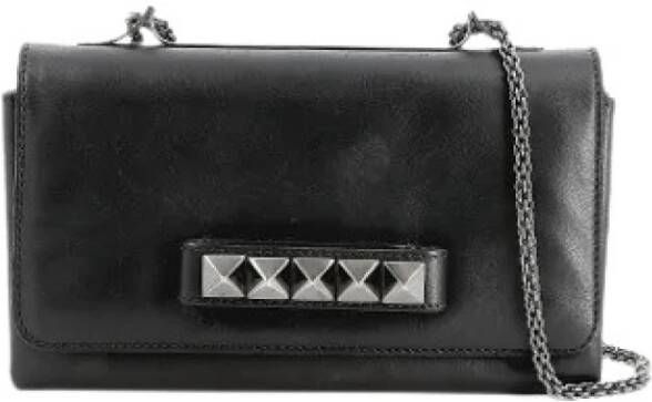 Valentino Vintage Voldoende lederen crossbody-bags Zwart Dames