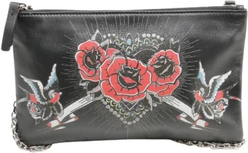 Valentino Vintage Voldoende lederen klauwen Zwart Dames