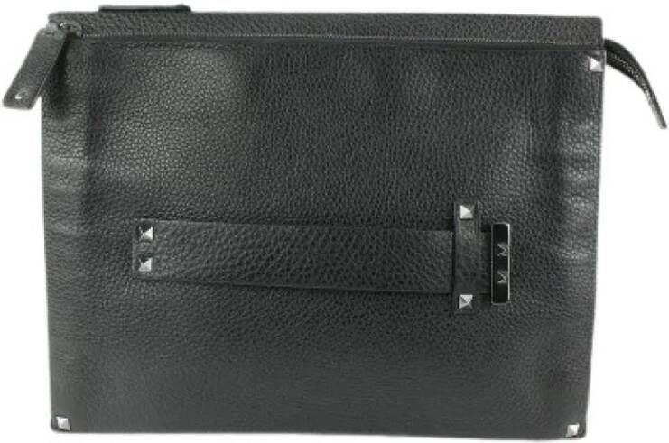 Valentino Vintage Voldoende lederen klauwen Zwart Dames