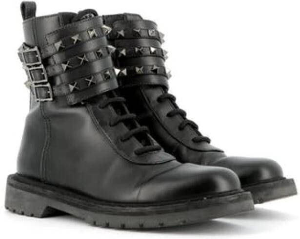 Valentino Vintage Voldoende lederen laarzen Zwart Dames
