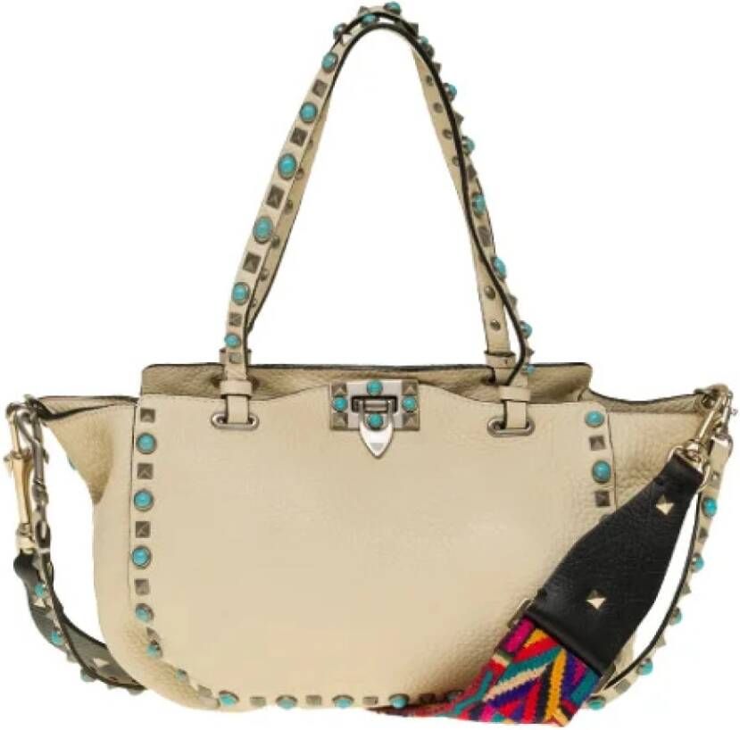 Valentino Vintage Voldoende lederen schouderzakken Beige Dames