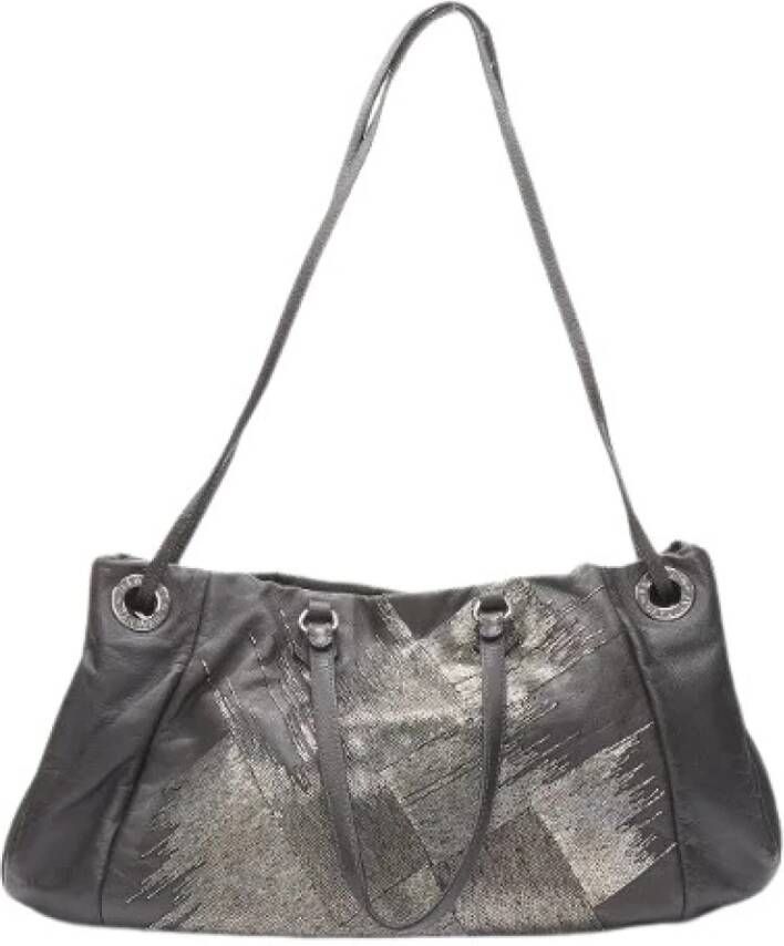 Valentino Vintage Voldoende lederen schouderzakken Grijs Dames