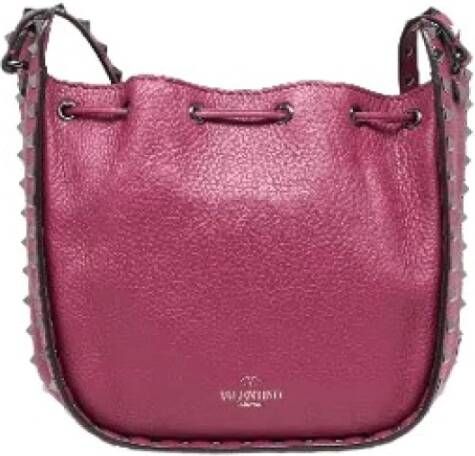 Valentino Vintage Voldoende lederen schouderzakken Rood Dames