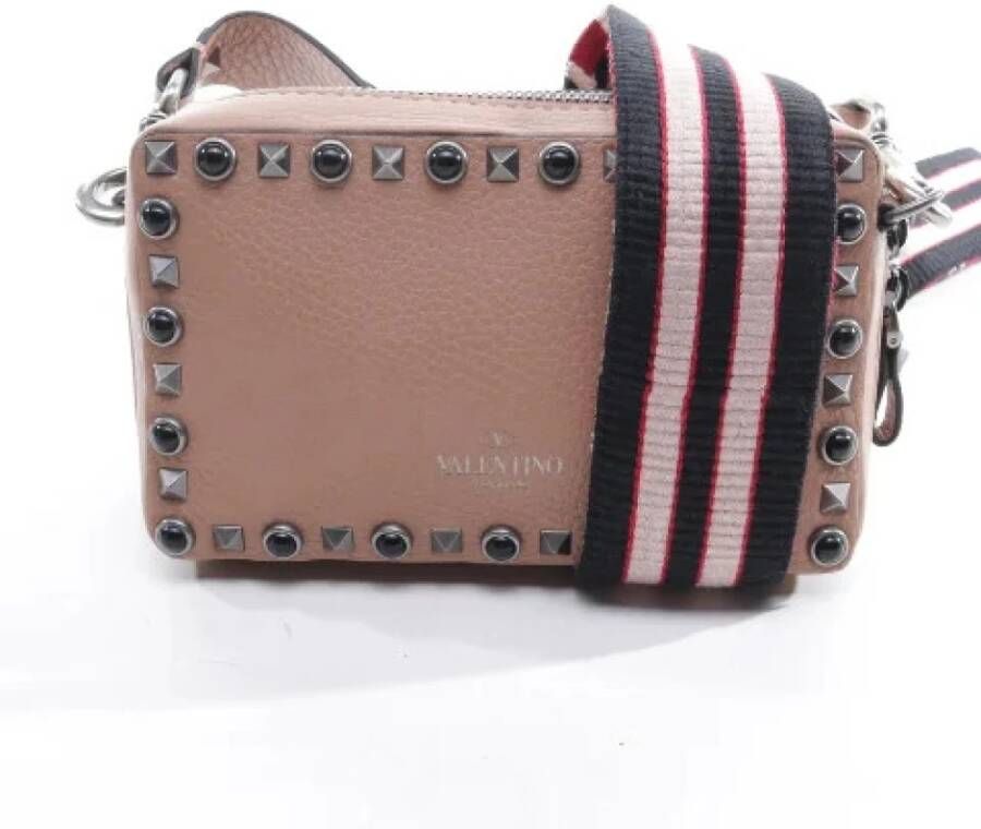 Valentino Vintage Voldoende lederen schouderzakken Roze Dames