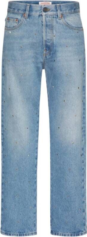 Valentino Wide Jeans Blauw Heren