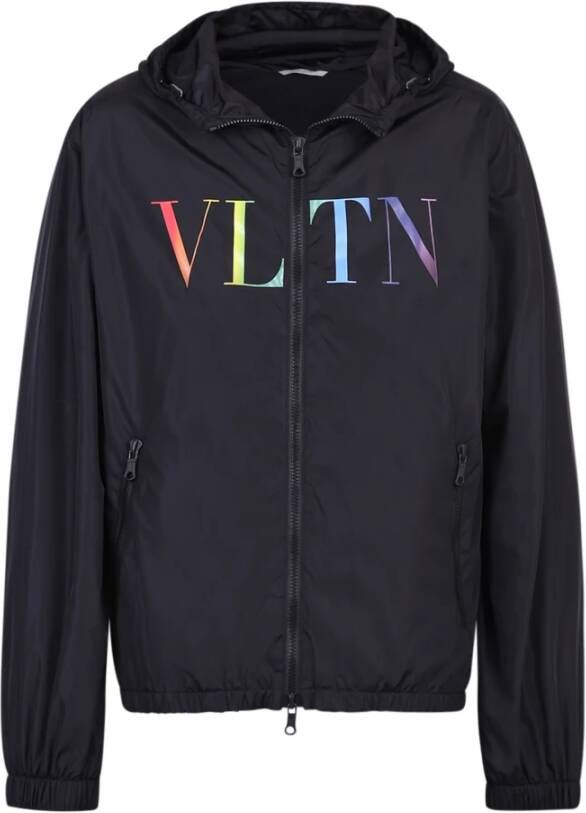Valentino Logo Windbreaker met elastische taille Black Heren