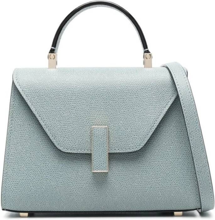 Valextra Blauwe Crossbody Handtas met Gouden Sluiting Blue Dames