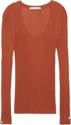 Vanessa Bruno Katoenmix Ballet Hals Truien Bruin Dames