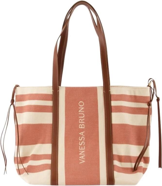 Vanessa Bruno Bruine Katoenen Shopper Tas Bordeaux Cognac Brown Dames - Foto 2