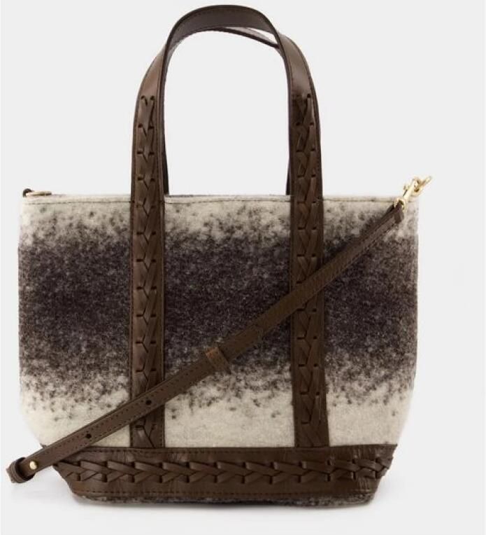 Vanessa Bruno Bruine Wol Shopper Tas met Glitterende Handvatten Brown Dames - Foto 4