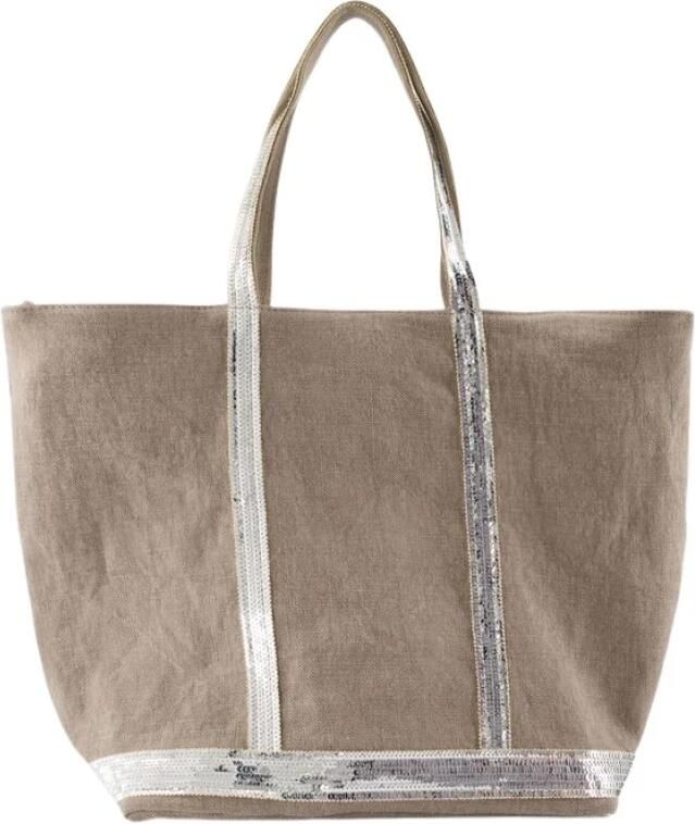 Vanessa Bruno Totes & shoppers Cabas L Shopper Bag Linen Grey in bruin