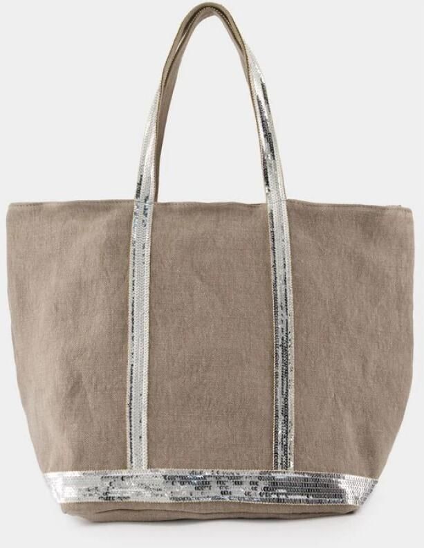 Vanessa Bruno Totes & shoppers Cabas L Shopper Bag Linen Grey in bruin - Foto 3