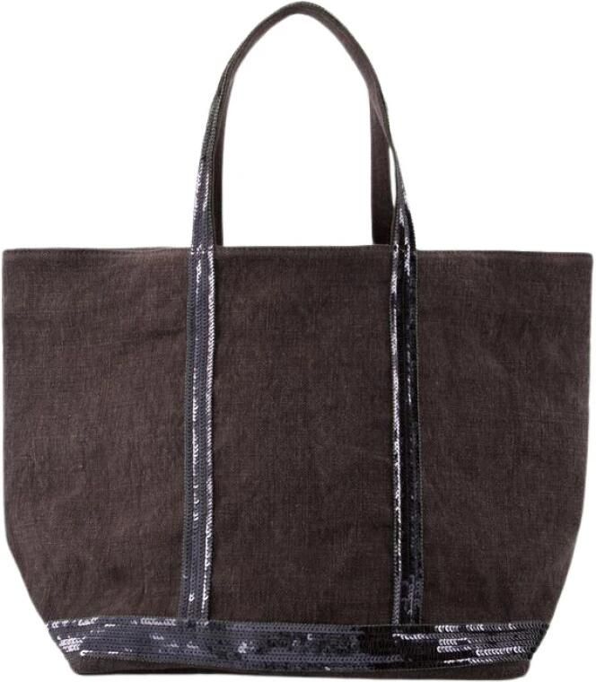 Vanessa Bruno Totes L Shopper Bag Linen Black in zwart