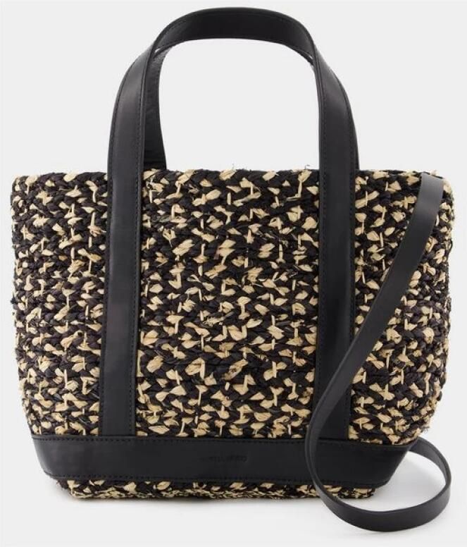 Vanessa Bruno Shoppers & Totes Cabas S Shopper Bag Raffia Beige in zwart - Foto 2