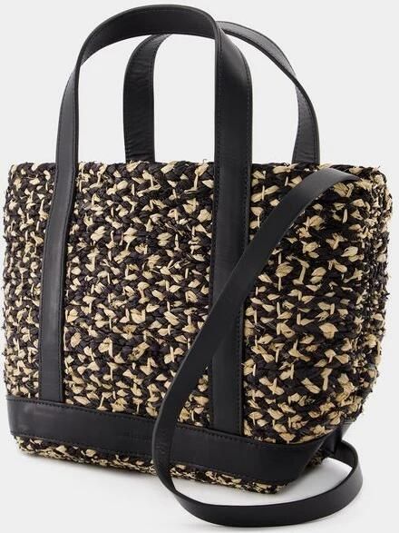 Vanessa Bruno Shoppers & Totes Cabas S Shopper Bag Raffia Beige in zwart - Foto 4