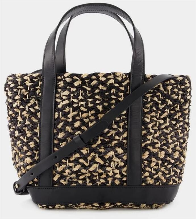 Vanessa Bruno Shoppers & Totes Cabas S Shopper Bag Raffia Beige in zwart - Foto 3