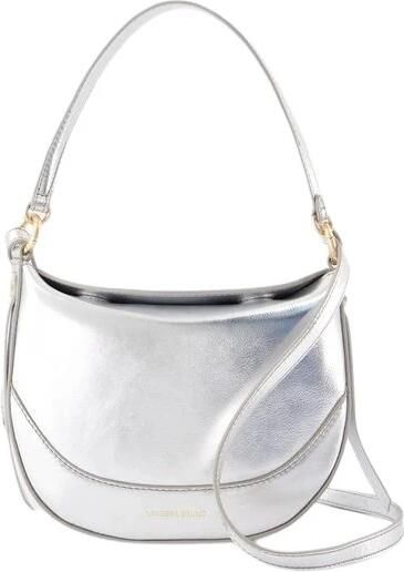Vanessa Bruno Zilveren Leren Crossbody Tas Magnetische Sluiting Gray Dames