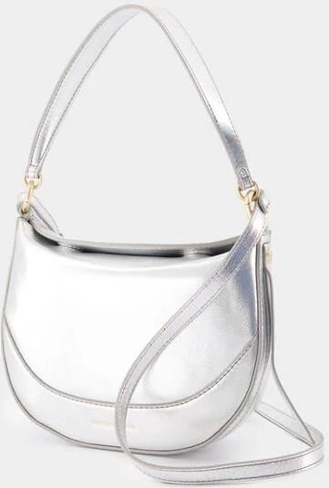 Vanessa Bruno Zilveren Leren Crossbody Tas Magnetische Sluiting Gray Dames - Foto 3