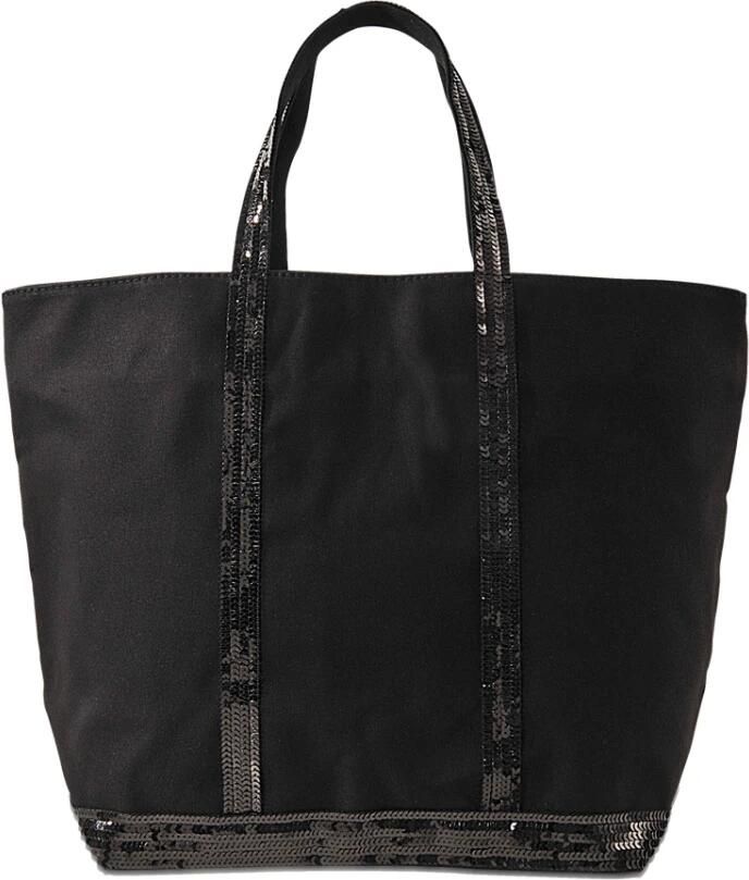 Vanessa Bruno Totes Cabas Zipper Tote Cotton Medium Noir in zwart
