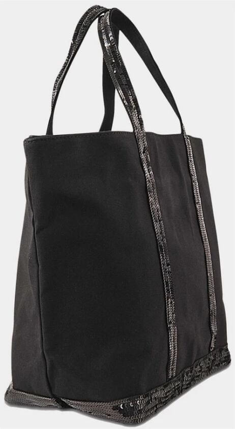 Vanessa Bruno Totes Cabas Zipper Tote Cotton Medium Noir in zwart - Foto 3