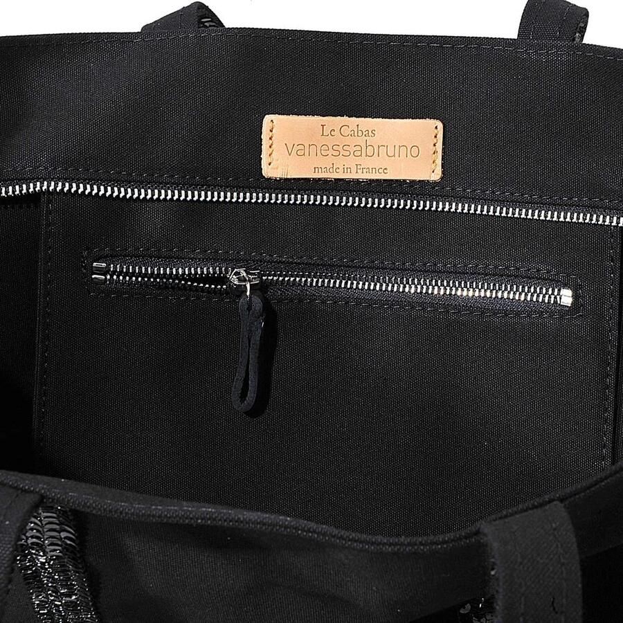 Vanessa Bruno Totes Cabas Zipper Tote Cotton Medium Noir in zwart - Foto 2