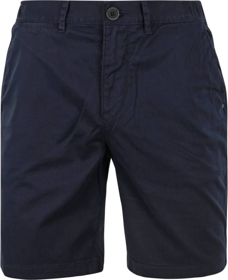 VANGUARD Heren Broeken Chino Shorts Fine Twill Stretch Blauw